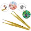 EWUROI 6PCS /Set Stainless Steel Tweezers Set for Electronics Phone Repairing Tool Eyebrow/Eyelash view 4
