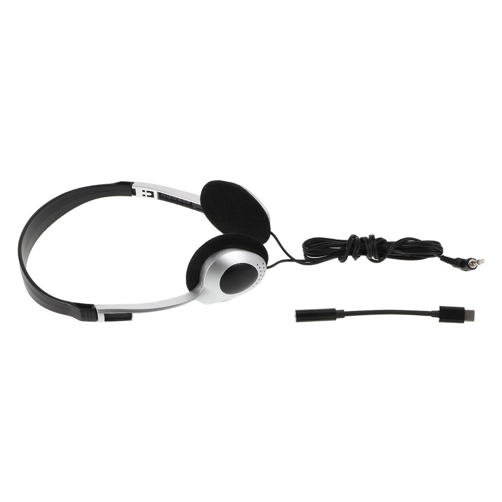 Luxshiny Retro Silver Spray Headphones for Students Wired with Inline Controls Compatibility for Computers Phones Tablets Audio for School and Travel Use