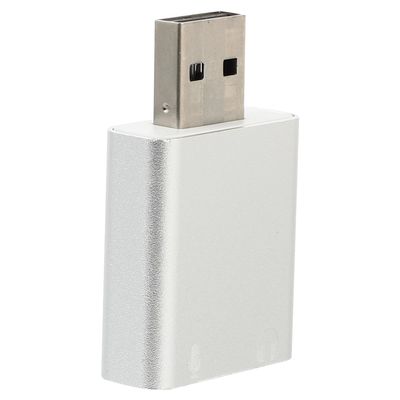 Aluminum USB External Sound Card Adapter Stereo Audio Interface with Headphone and Microphone Jack Compatible with Multiple Operating Systems Plug and Play Compact Design