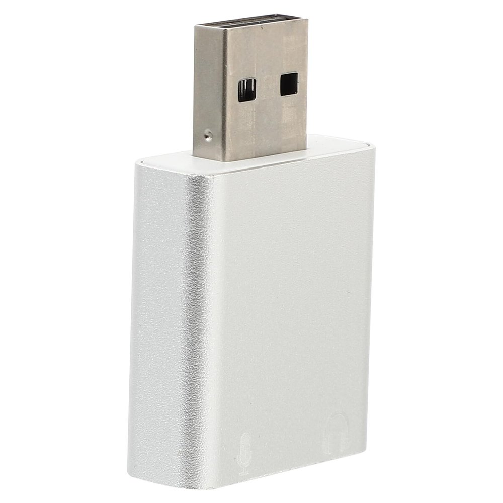 Aluminum USB External Sound Card Adapter Stereo Audio Interface with Headphone and Microphone Jack Compatible with Multiple Operating Systems Plug and Play Compact Design