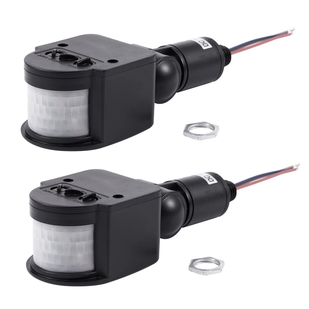 Koussive 2X Outdoor 12V DC Automatic Infrared PIR Motion Sensor Switch for LED Light, Black