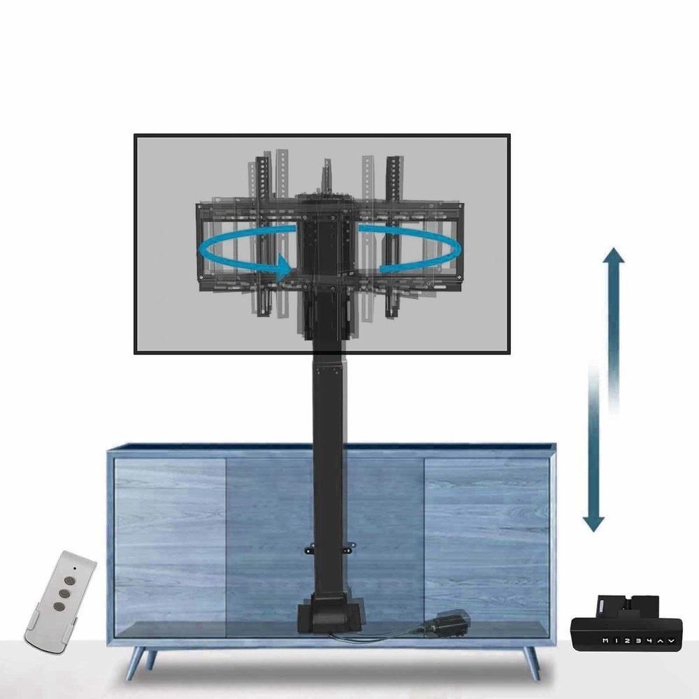 Electric TV Ceiling Mount - LCD TV Floor Stand, for 32-70 Inch TV 360 Rotation Lifting Teles TV Stand, with Remote Control Hanging Tv Mount, Height Adjustment Roof Tv Bracket(1300-2300mm) (730
