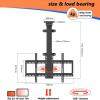 Electric TV Ceiling Mount - LCD TV Floor Stand, for 32-70 Inch TV 360 Rotation Lifting Teles TV Stand, with Remote Control Hanging Tv Mount, Height Adjustment Roof Tv Bracket(1300-2300mm) (730 view 2
