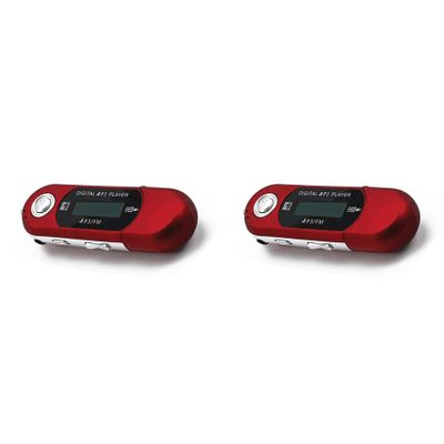 Cwmiibili 2X Mini MP3 Player USB 2.0 Small Flash Drive Multilanguage LCD Music Player with 3.5mm Audio Jack Automatic Shutdown(C)