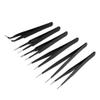 EWUROI Anti-Static Stainless Steel Tweezers Precision Maintenance Industrial Repair Curved Too Working view 1