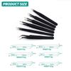 EWUROI Anti-Static Stainless Steel Tweezers Precision Maintenance Industrial Repair Curved Too Working view 2