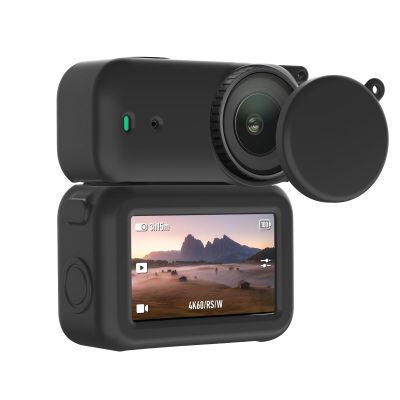 for DJI OSMO Nano, Full Coverage Silicone Case Anti Impact Anti Scratch Protective Cover, Sport Camera OsmoNano Soft Shell with Lens Cap (Black)