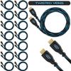 Twisted Veins 15-Pack of 10 ft HDMI Cables, Premium Braided Cord, High Speed with Ethernet, Supports HDMI 2.0b 4K 60hz HDR and ARC view 1