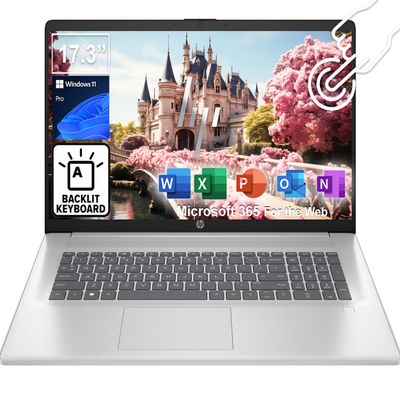 HP 17.3" Touchscreen Laptop with Lifetime Office 365 for the Web | Backlit Keyboard, Fingerprint Reader | Intel 13th Gen Core i5 CPU (10 Cores, 4.6GHz) | 16GB RAM, 1TB SSD | WiFi 6, Bluetooth 5.3