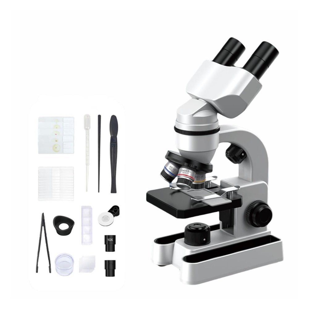 Microscope Binocular Stereo-microscopes 40-1600X Magnification Compound Microscope, for Kids Students Home Education Microscopes