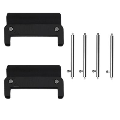 20mm, 22mm, 26mm QuickFit Adapter, Lamshaw Stainless steel Connector Kit Hardware Lugs of Replacment Strap Compatible with Garmin Fenix, Quatix, Tactix, Foretrex, Descent, Enduro, epix Pro Series Smartwatch (Black, 20mm QuickFit Adapter)