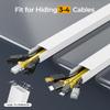 56.7in Cable Hider Cord Hider, Wire Covers for 3-4 Cords on Wall, Premium Cord Covers for Wires on Wall, Easy Set-up Wire Hider to Hide Tv Wires, Lamp, Speaker Cords, W1.18 H0.6in, White view 2