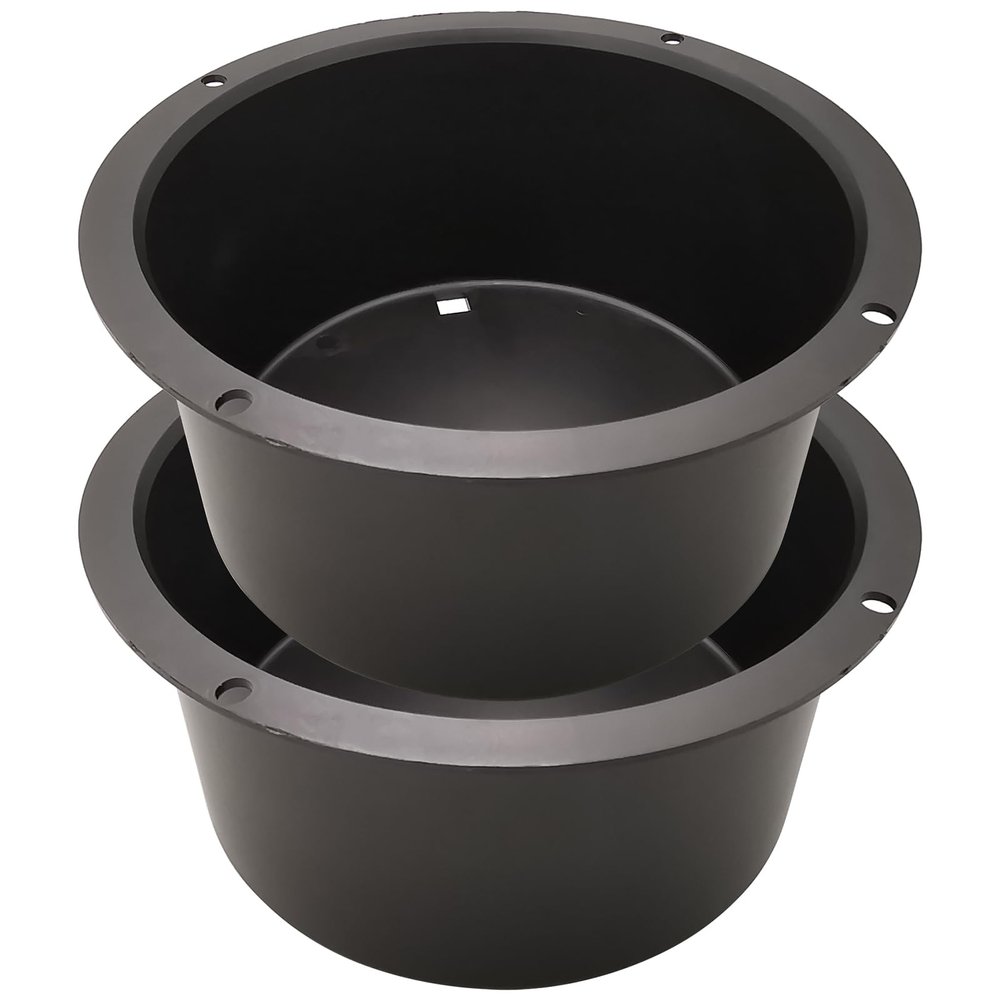 5" Speaker Baffle, Suitable for DIY Bookshelf Speaker Home Audio Systems or Car Speaker Systems with 5" Speaker, Hard Plastic Material, Round, Black Color (Pack of 2)