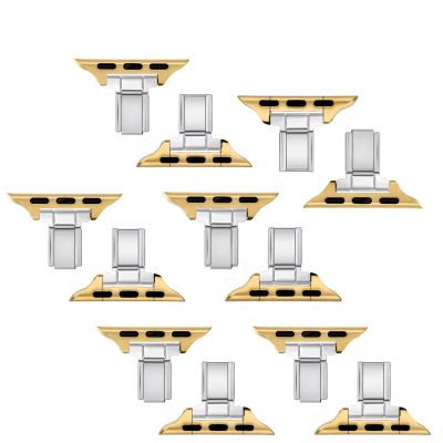 6 Pcs Gold Watch Band Connectors For Apple/Xiaomi, Stainless Steel Adapters, Diy Bracelet Making, 1.3 In For 38/40/41Mm Watches