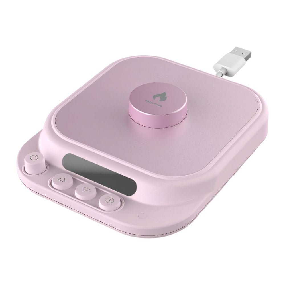 Coffee Mug Warmer, IPX7 Waterproof USB Heated Coaster, 5 Temp Setting&1-12 Hours Timer, Smart Cup Warmer for Tea Beverage Milk Water