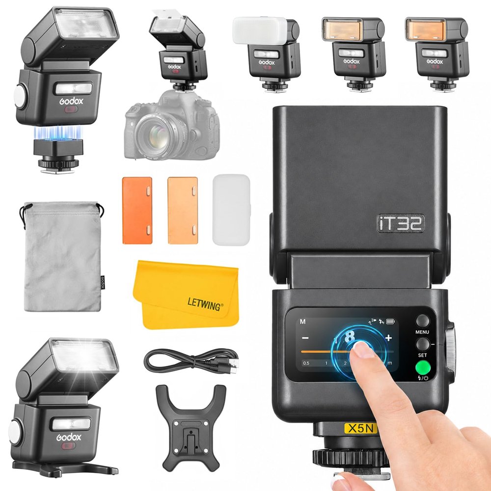 GODOX IT32 TTL Camera Flash with X5N Flash Trigger for Nikon Z8 D500 D750