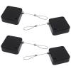 4 Pcs Retractable Security Cable Lock Set, 35.4 In Steel Wire Lanyard For Retail Display, Self-Adhesive Case, 1.8 X 1.8 In Abs Anti Lost Rope view 1