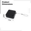 4 Pcs Retractable Security Cable Lock Set, 35.4 In Steel Wire Lanyard For Retail Display, Self-Adhesive Case, 1.8 X 1.8 In Abs Anti Lost Rope view 3
