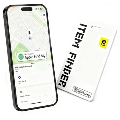 Wallet Tracker Card (iOS-Only), Bluetooth Tracker Smart Card with IPX7 Waterproof, 0.07in Slim, Rechargeable Wallet GPS Tracker Works with Find My Item Locator for Luggage Tags, Keys, Pets and Kids