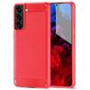 Shockproof Tpu Case For S21 Fe, Red Frosted Brushed Soft Case With Cooling Groove Design view 1
