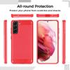 Shockproof Tpu Case For S21 Fe, Red Frosted Brushed Soft Case With Cooling Groove Design view 2