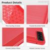 Shockproof Tpu Case For S21 Fe, Red Frosted Brushed Soft Case With Cooling Groove Design view 3