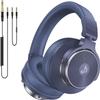 Rumoon Wired Over Ear Headphones, Studio Monitor & Mixing DJ Headphones with 50mm Neodymium Drivers and 1/4 to 3.5mm Jack for Guitar Podcast AMP Piano Keyboard (Dark Blue) view 1