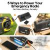 Emergency Crank Radio,NOAA Weather Alert,Solar Portable AM/FM,7400 mWh view 3