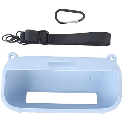 Silicone Case For Soundlink Flex With Carabiner And Shoulder Strap, Protective Eva Bag In Slate Blue, Shockproof And Dust Resistant