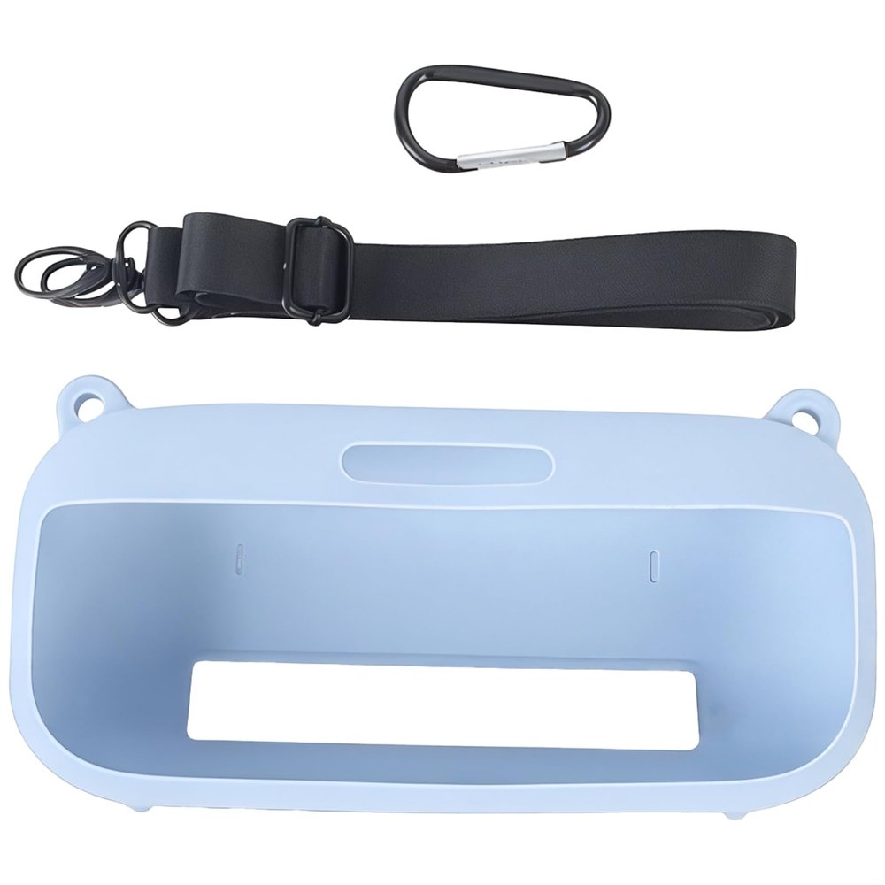Silicone Case For Soundlink Flex With Carabiner And Shoulder Strap, Protective Eva Bag In Slate Blue, Shockproof And Dust Resistant