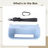 Silicone Case For Soundlink Flex With Carabiner And Shoulder Strap, Protective Eva Bag In Slate Blue, Shockproof And Dust Resistant view 2