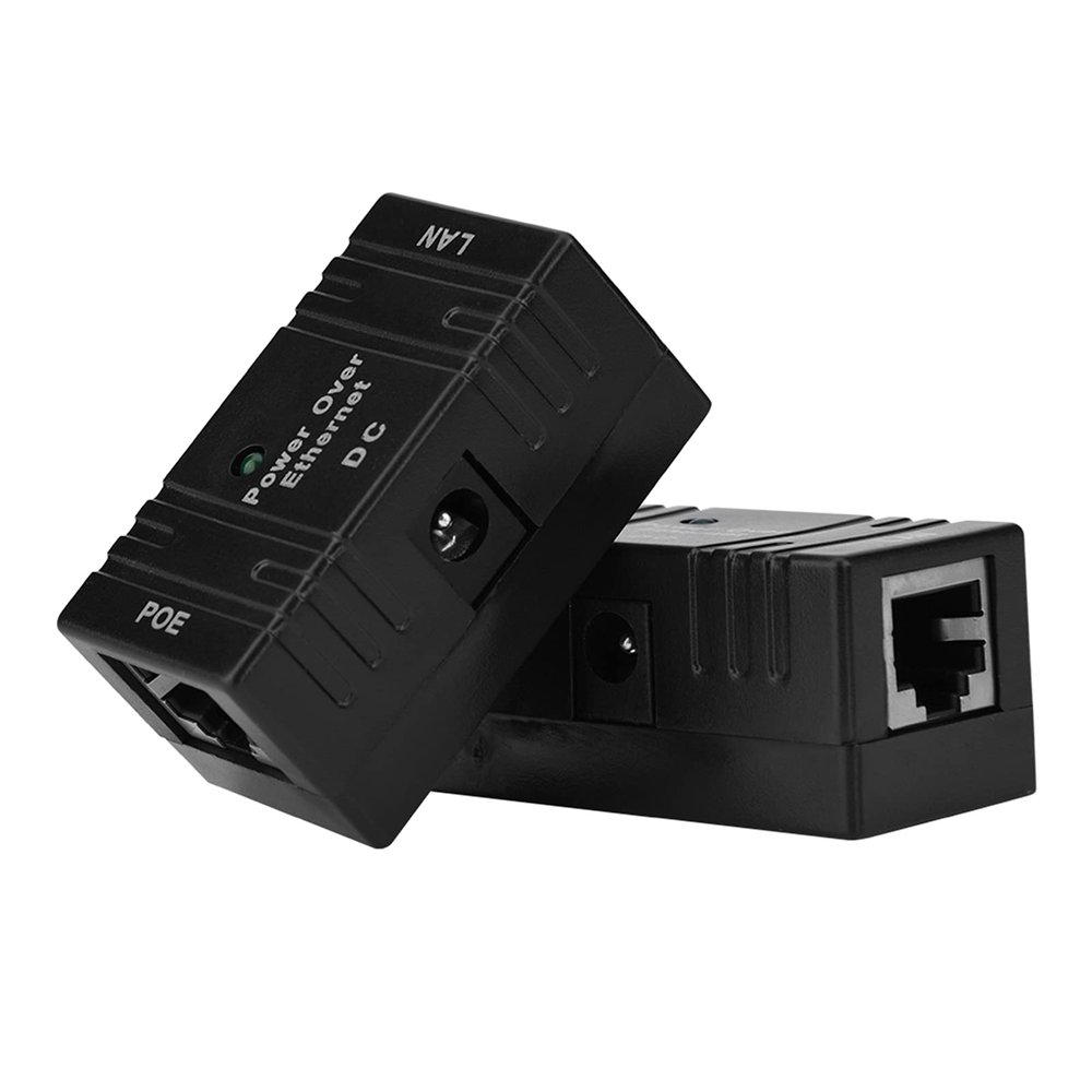 Ejoyous 2PCS POE Power Supply Module, POE Injector Ethernet Adapter with LED Power Light, for Network IP Camera (Black)