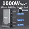 1000W USB C Fast Charger Block, 10 Ports GaN IV Pro USB Chagring Station, 140W PD QC HUB for Multiple Devices, Laptop Adapter Compatible with MacBook Pro/Air iPad iPhone Pro Max, Galaxy, Dell, HP view 3