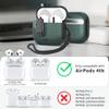 for AirPods 4 Case with Secure Lock,Automatic Magnetic Lock with Phone Holder Function,Shockproof Hard Protective Cover Cleaner Kit for Apple AirPod 4th Generation Case 2024(Dark Green-A) view 2