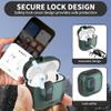 for AirPods 4 Case with Secure Lock,Automatic Magnetic Lock with Phone Holder Function,Shockproof Hard Protective Cover Cleaner Kit for Apple AirPod 4th Generation Case 2024(Dark Green-A) view 4