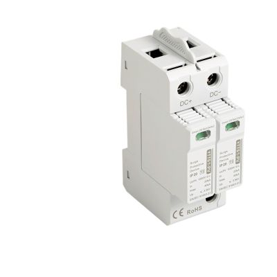 YTTS1-PV 2P Solar PV Low Voltage Din Rail DC 600V 1000V 20KA-40KA Surge Arrester Lightning Protector SPD(2P 20-40KA 1000V)