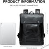 WERTKN Leather Laptop Backpack Waterproof Fits 14" Camping Overnight Weekend Business Casual Men Black view 2