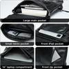 WERTKN Leather Laptop Backpack Waterproof Fits 14" Camping Overnight Weekend Business Casual Men Black view 4