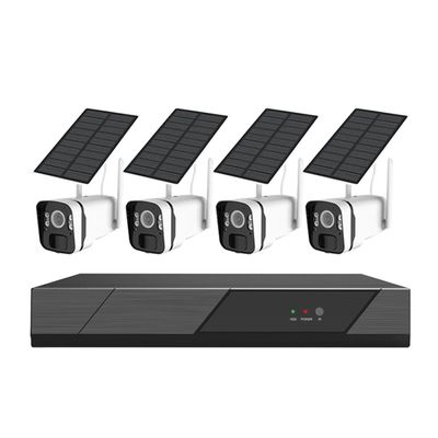 AKAVIG 4CH 4MP Wireless WiFi Security Camera System with 4 Solar Power Cameras, Home CCTV Surveillance NVR Kit with Two Way Audio, Color Night Vision, for Indoor and Outdoor