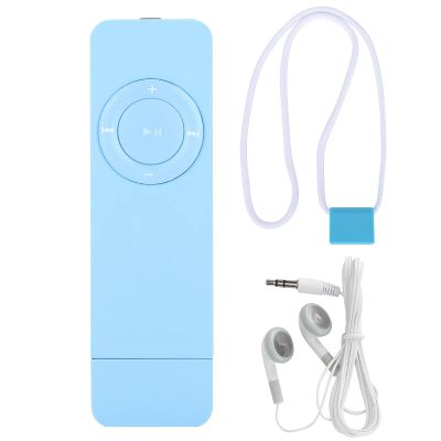 Ejoyous USB Stick Mp3 Player, Portable Rechargeable Music Media MP3 Player with Lanyard 3.5mm Earphone for Running, Recording, Gym, Jogging (Memory Card not Included) (Blue)