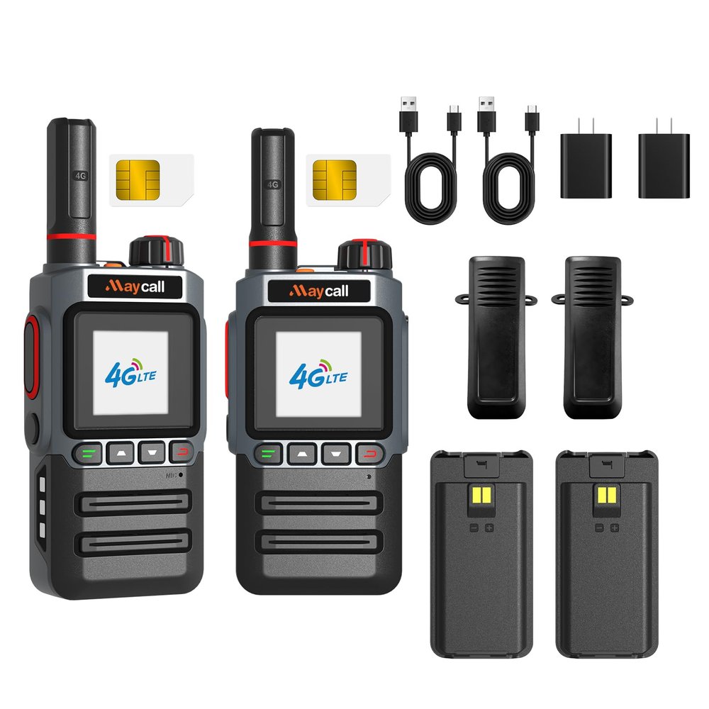 Maycall Nationwide 4G LTE Walkie Talkies with Lifetime Free SIM Cards Unlimited Range Walkie Talkies POC Two-Way Radio Network Raido for Urban Teams, Road Trips & Family (MC-720)