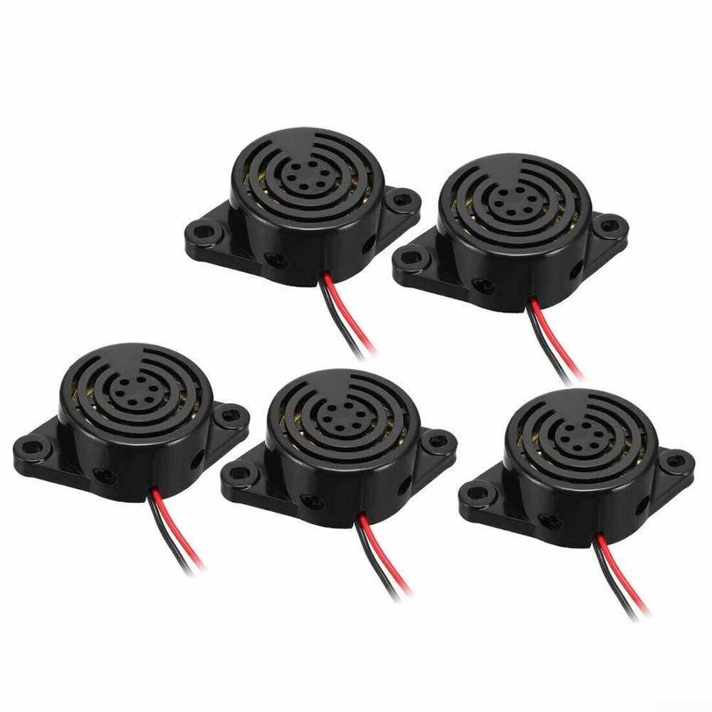 5Pcs Industrial Electronic Buzzer with Continuous Sound, Operating Voltage from DC 3V to 24V at 100dB