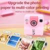 Bewinner 1080P Instant Print Camera for Boys Girls, Front Rear Selfie Digital Camera with 2.4 Inch Screen, Kids Instant Print Camera 180 Degree Rotating Lens for Travel (Pink) view 2