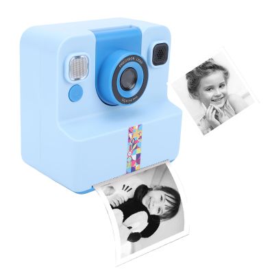 Bewinner 1080P Instant Print Camera for Boys Girls, Front Rear Selfie Digital Camera with 2.4 Inch Screen, Kids Instant Print Camera 180 Degree Rotating Lens for Travel (Blue)
