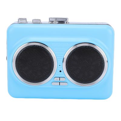 Luocute Cassette Tape Player, Portable USB Cassette to MP3 Digital Converter with Built in Speaker and 3.5mm Headphone Jack for Smartphone MP3 Player Car Audio (Blue)