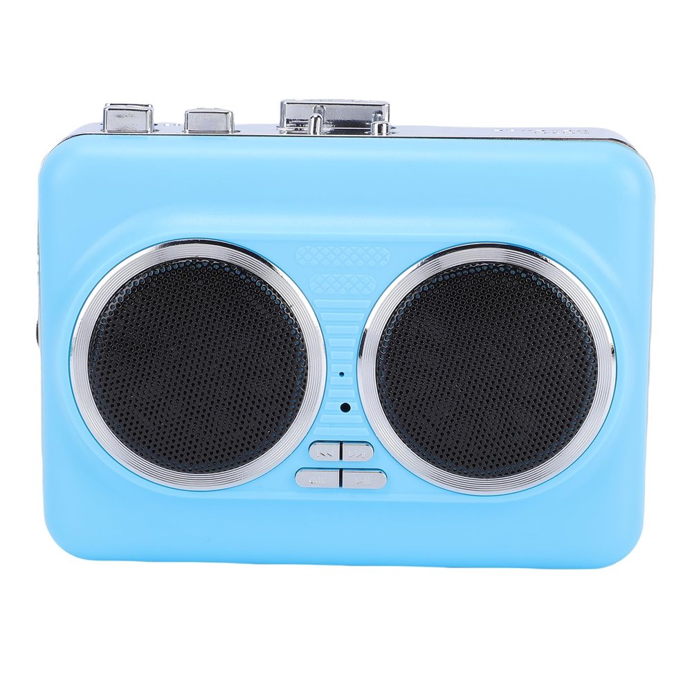 Luocute Cassette Tape Player, Portable USB Cassette to MP3 Digital Converter with Built in Speaker and 3.5mm Headphone Jack for Smartphone MP3 Player Car Audio (Blue)