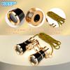 HQRP 3x25 Opera Glasses Theater Binoculars, w/Crystal Clear Optic (CCO), Black with Gold Trim w/Necklace Chain, for Adults Kids Women in Musical Concert Sport Events etc. view 2