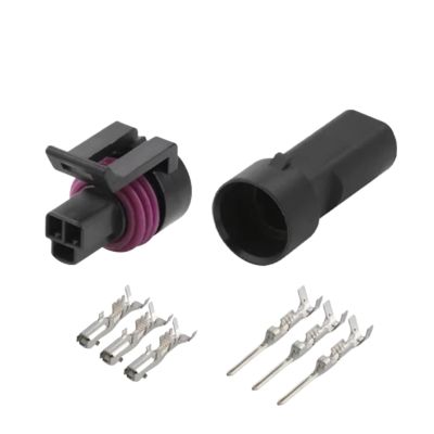 1/2/5/10/20 Sets 3 Pin 12110192 12065287 12078090 Automotive Oil Fuel Pressure Plug 0441004 Series Socket(1 Set Male Female)