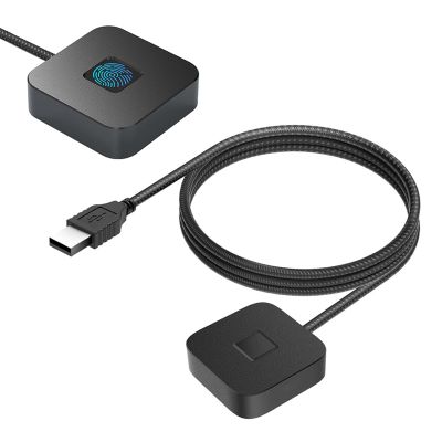 ciciglow USB Fingerprint Reader, Capacitive Fingerprint Scanner with 360 Degree Touch Fast Recognition C USB A Biometric Scanner Zinc Alloy Design (Black)