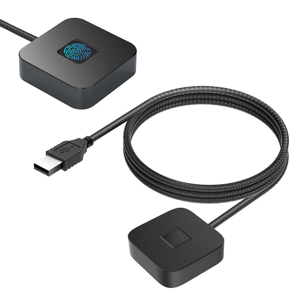 ciciglow USB Fingerprint Reader, Capacitive Fingerprint Scanner with 360 Degree Touch Fast Recognition C USB A Biometric Scanner Zinc Alloy Design (Black)